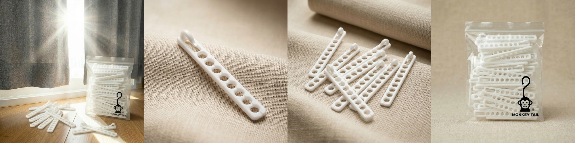 짧은 커튼 길이연장 몽키테일 커튼고리 50개 1팩 이사 필수템
