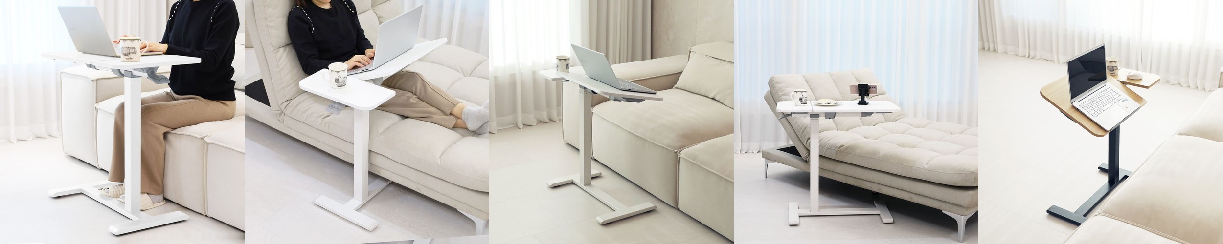 일루일루 오텐션 H02 유압식 높이조절 쇼파 테이블 이동식 노트북 스탠드