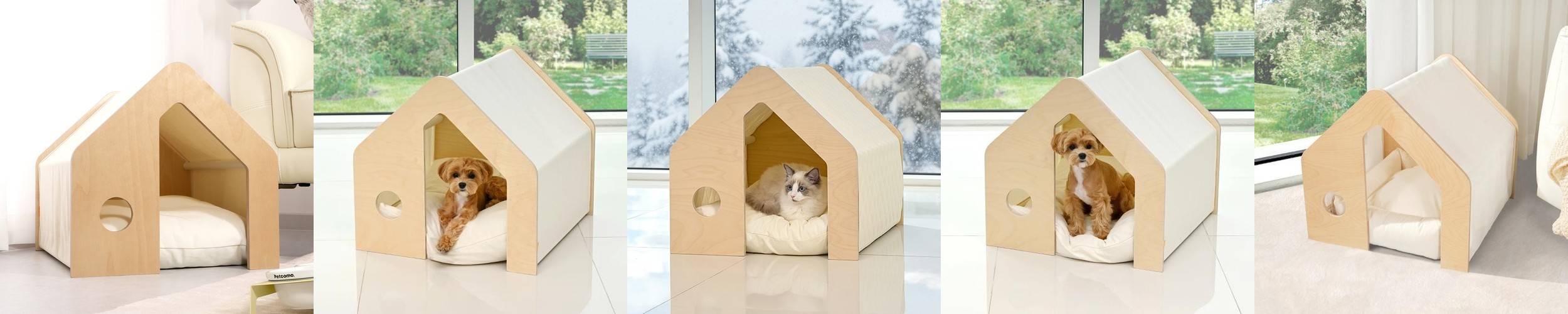 포글 댕굴하우스 강아지집 방석 하우스+방석 2in1 생활방수 사계절용