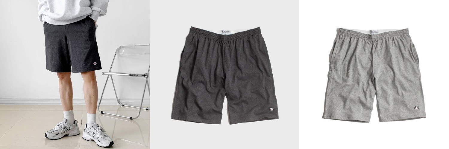 챔피온 트레이닝 남자 여자 무지 반바지
