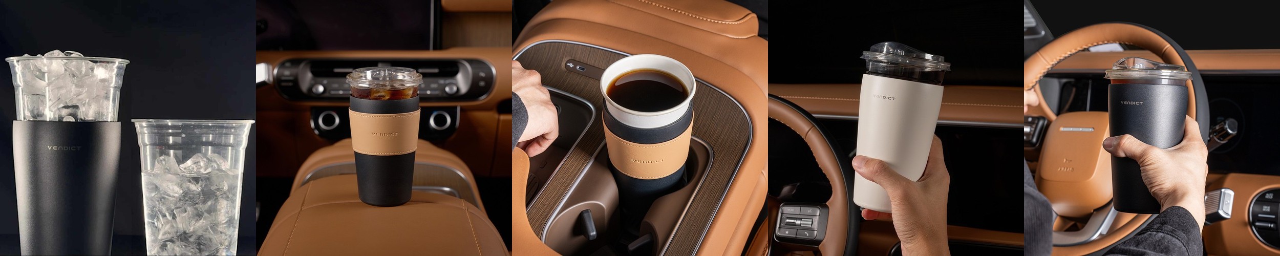 엠노블 차량용 가죽 컵홀더 트레이 사이드포켓 차량 틈새 자동차 컵 홀더 카니발 쏘렌토 호환