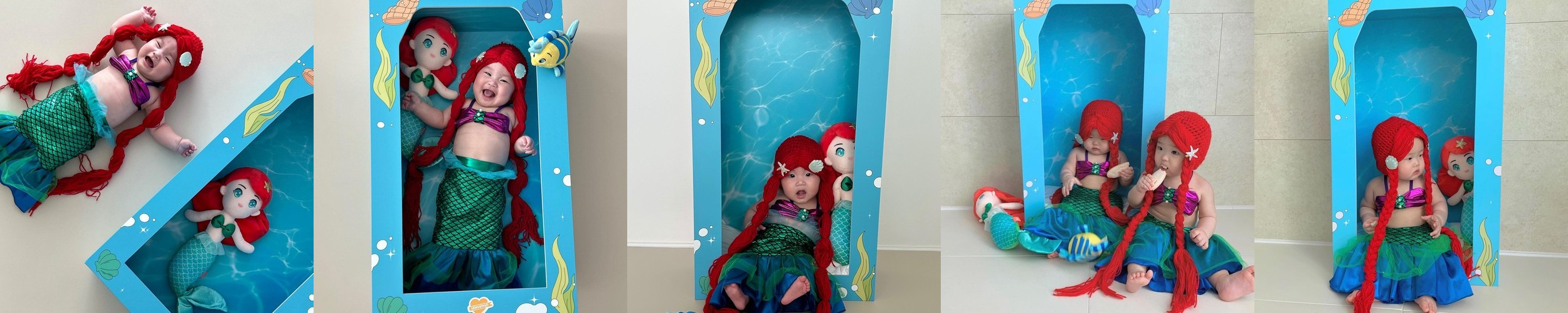 [대여] 베니비디비치 아기 셀프촬영 인어공주 소품 포토박스 50일 200일 300일