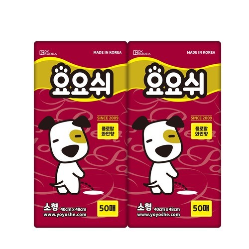 [요요쉬] 강아지 배변패드 플로럴와인향 소형, 50매입, 2개