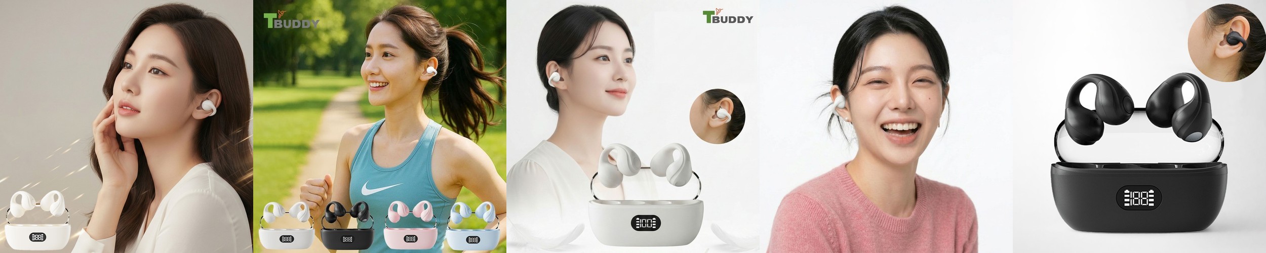 티버디 오픈형 이어폰 귀안아픈 무선 귀찌이어폰 블루투스 운동용