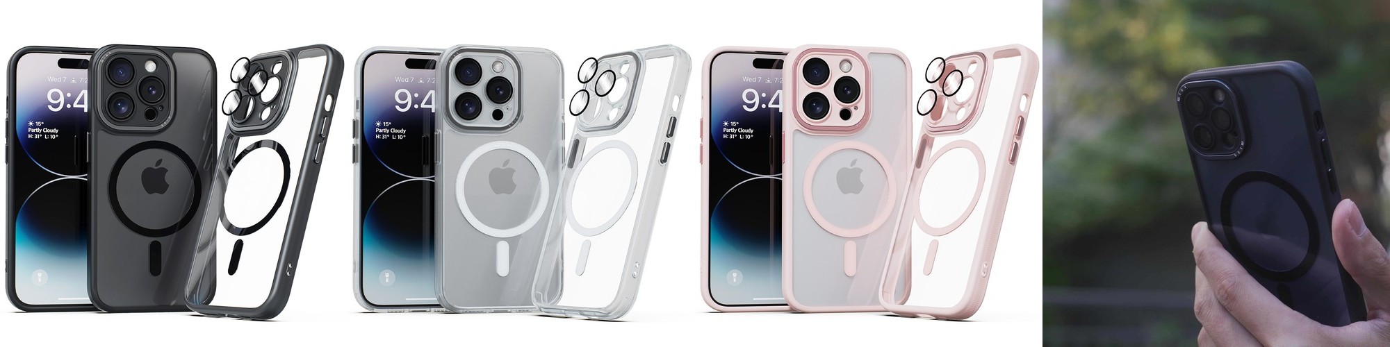 미아크 렌즈보호 풀커버 맥세이프 케이스 블랙, 아이폰14 프로