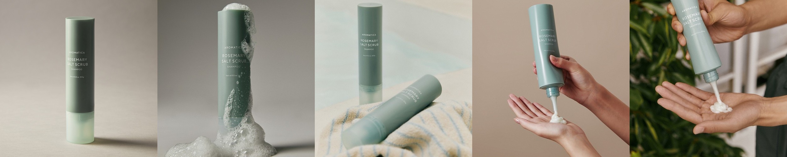 아로마티카 로즈마리 솔트 스크럽 샴푸 300G 두피 쿨링 지성 각질 케어 탈모 소금샴푸