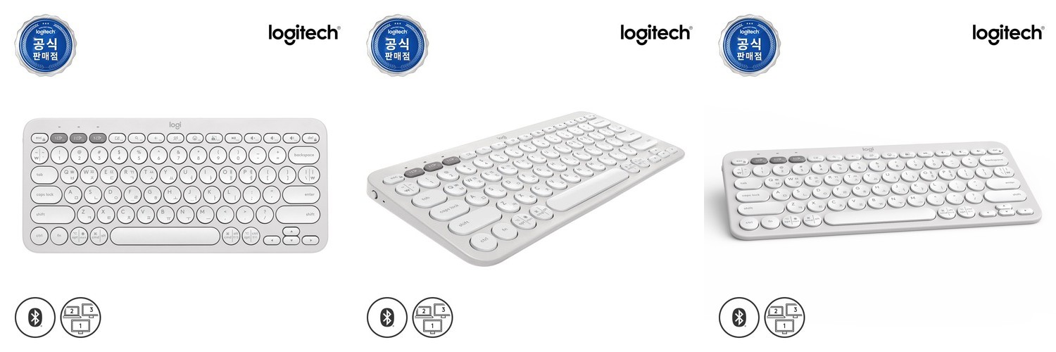 로지텍 코리아 Pebble2 K380S 페블 블루투스 무선 키보드 도브 화이트, 팬터그래프(Pantograph)