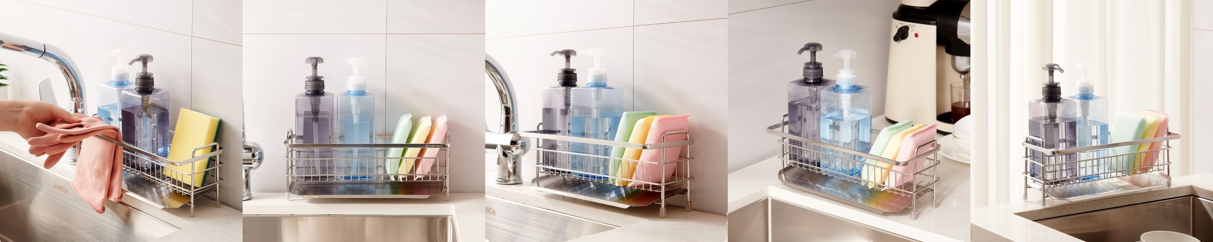 오라플 스텐 수세미 거치대 물빠짐 싱크대 수세미건조대 정리 걸이