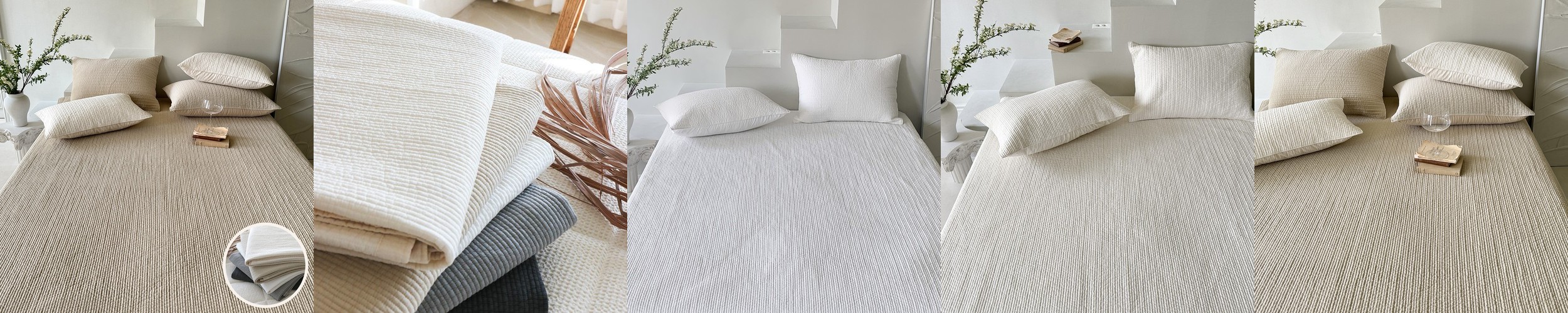 모제무드 라인누빔 오가닉 순면 피그먼트 침대패드 이스턴킹 Q