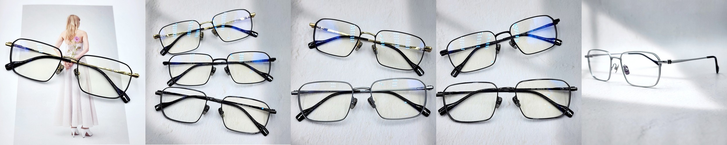 가벼운 초경량 사각 풀 티타늄안경테 금테 은테안경 패션 명품 남자 안경태 TGL51