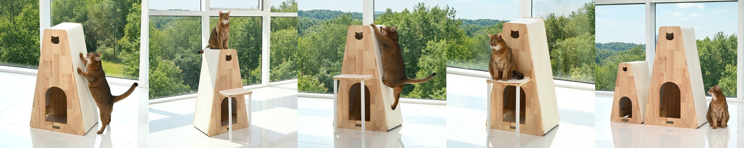 레옹펫 펠리세트 고양이 스크래쳐 머큐리 하우스형 숨숨집