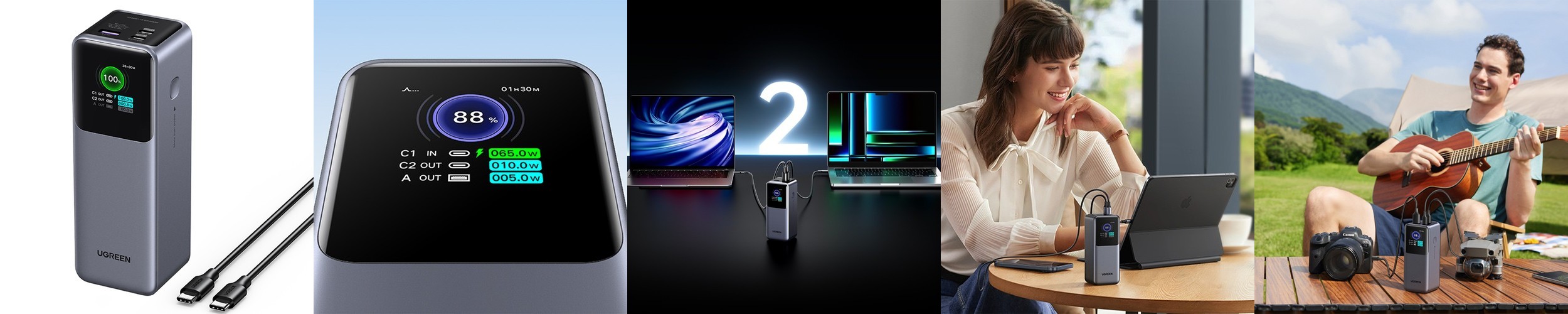 유그린 넥소드 6포트 200W GaN PD PPS 멀티 고속충전기 CD271