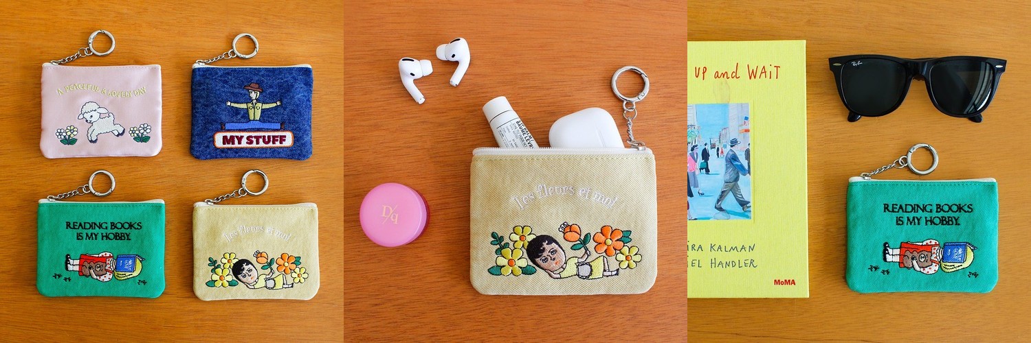 베러앤베러 프렌치파이 카드지갑 교통카드 동전 명함 미니지갑 키링파우치