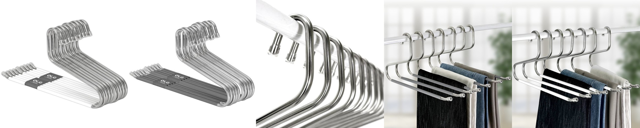 올지 8mm 논슬립 바지걸이 스텐 화이트, 10개