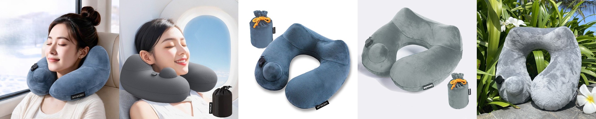 비행기 목베개 에어펌프목배개 기내용 공기주입 여행용 휴대용 접이식 패키지