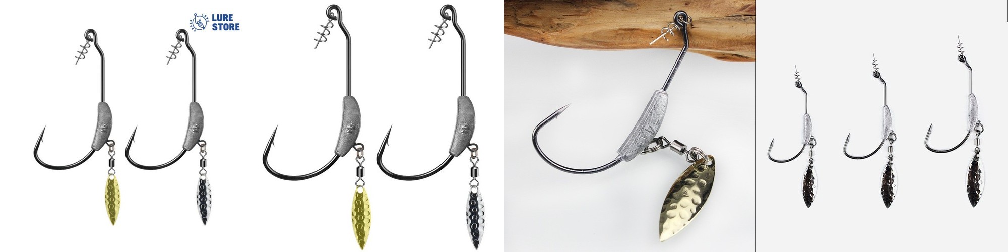 루어스토어 블레이드 웨이트훅 3개입 스위밍훅 배스바늘 낚시바늘 2호 4.5g