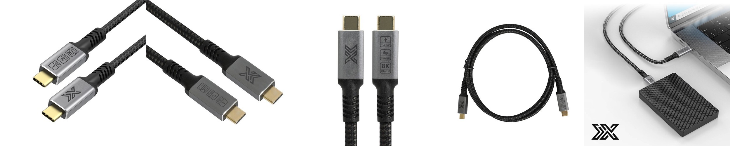 USB4 C to C 케이블 240W 모니터 영상 출력 데이터 PD 고속충전 케이블 1M