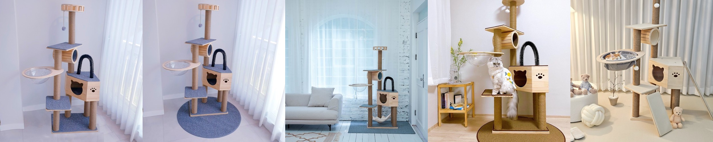 가르르 오로라 캣타워 고양이 캣폴 알루미늄+삼줄기둥 일반세트