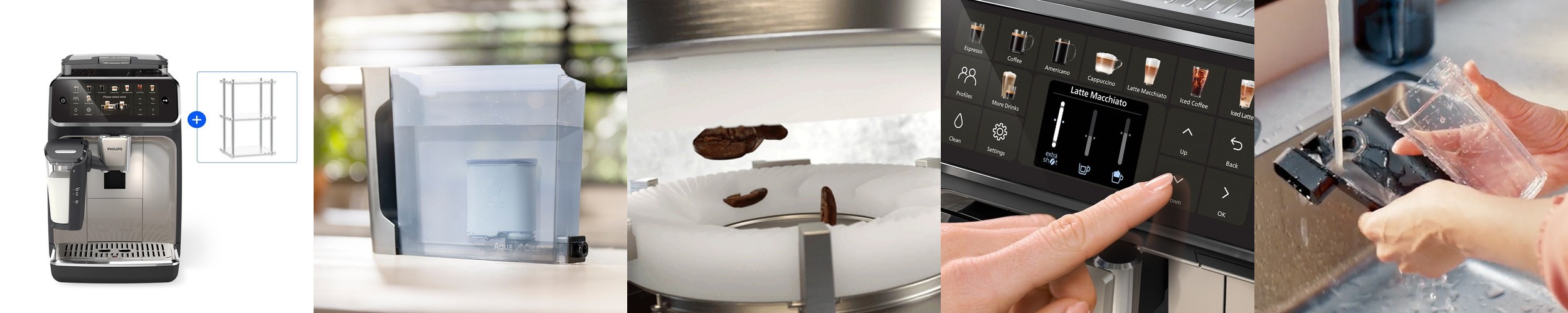 [최대15%포인트]필립스 라떼고 5000시리즈 전자동 에스프레소 커피머신 EP5547/93 + 아크릴 컵 선반 [4월17일 예약배송]
