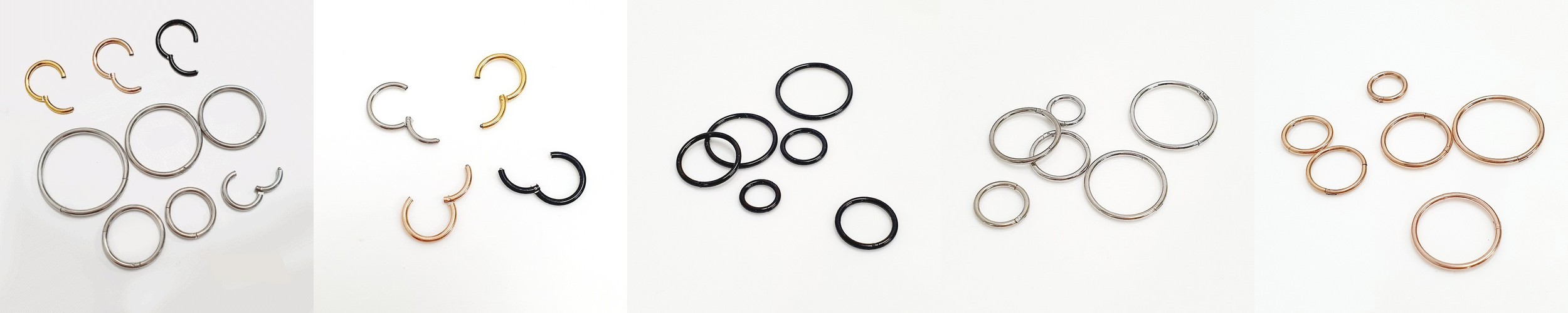 1.2mm 세그먼트 써지컬 원터치 링 피어싱 귀걸이