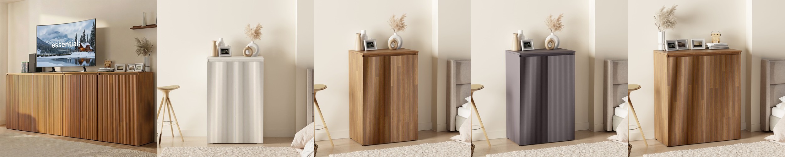 베르간 높은거실장 원목 안방 티비장 tv다이 서랍장 1200