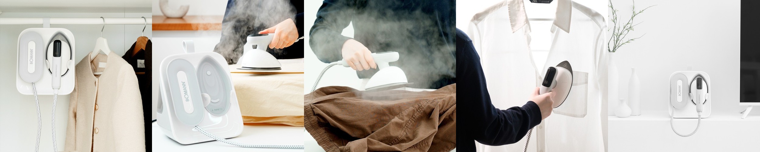 라쿠진 살균 접이식 핸디 스팀다리미 휴대용 폴더블 스팀