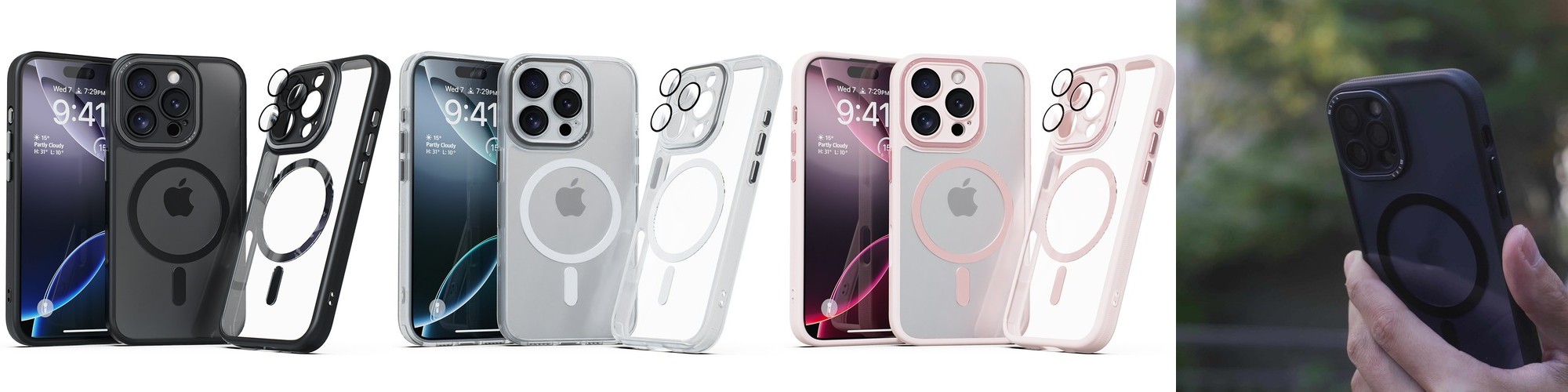 미아크 렌즈보호 풀커버 맥세이프 케이스 블랙, 아이폰16 프로