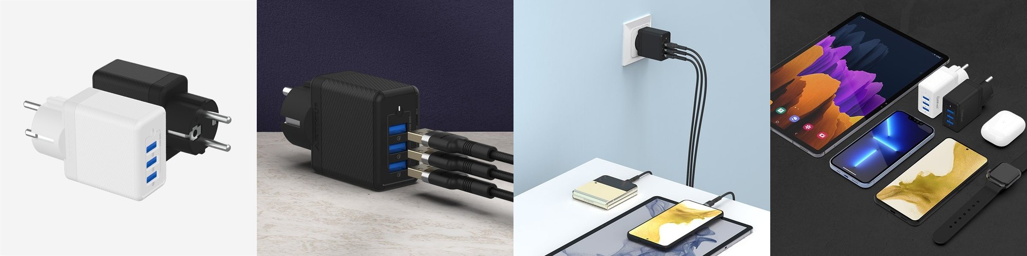 113W 갤럭시 초고속 충전 PPS 차량용 3포트 시거잭 충전기 EV1133