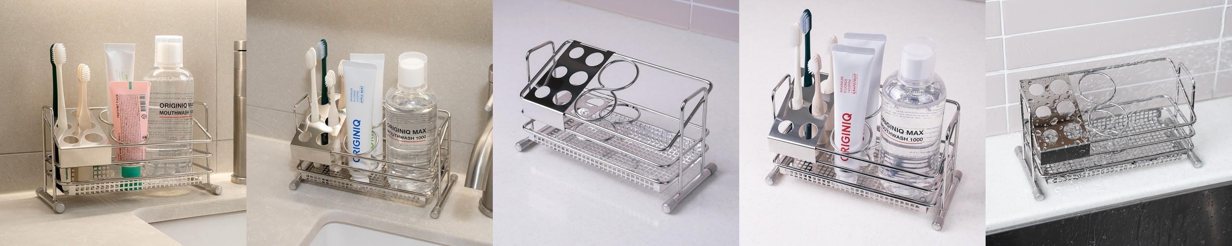 스파이더락 무타공 스텐 칫솔걸이 일반 욕실 칫솔꽂이 치약 면도기 거치대