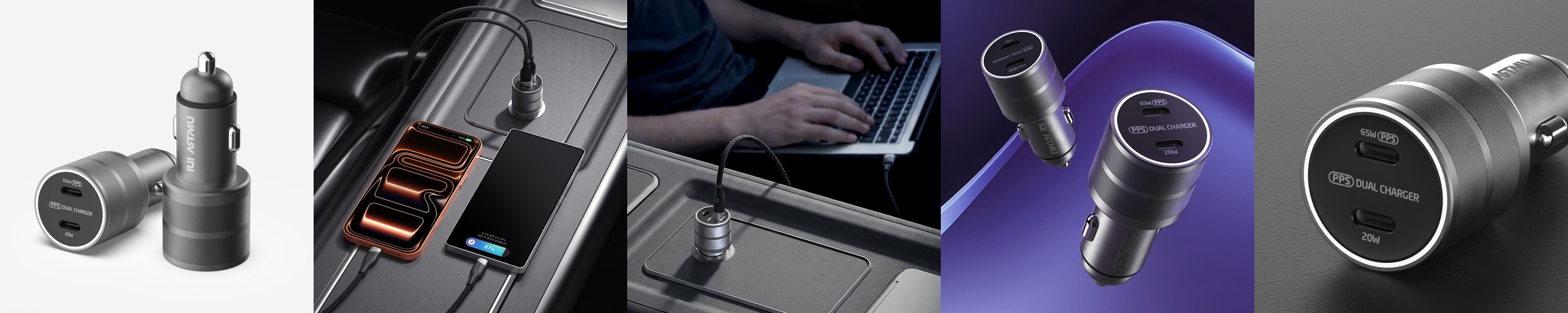 113W 갤럭시 초고속 충전 PPS 차량용 3포트 시거잭 충전기 EV1133