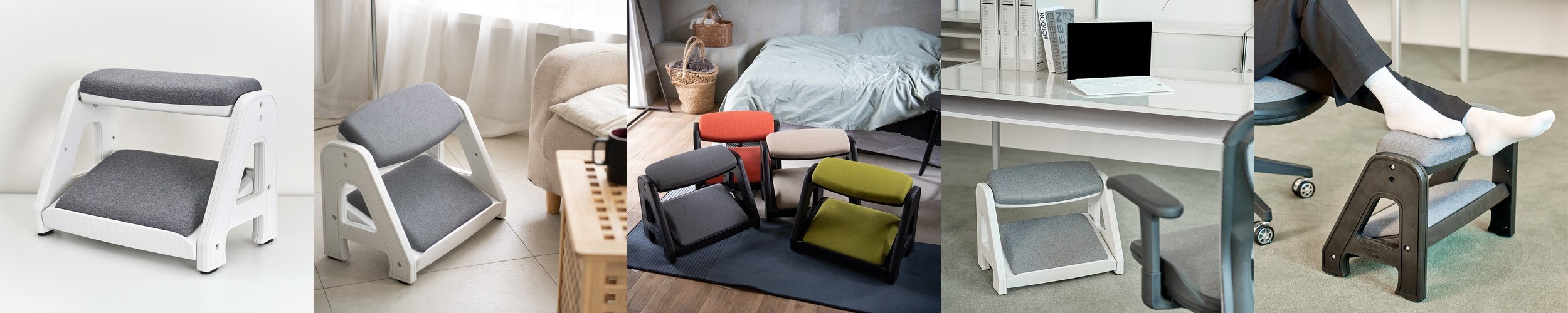 피치트렌디 풋쉬풋쉬 발받침대 사무실 컴퓨터 책상 발판 국산 다리받침대 화이트-그레이