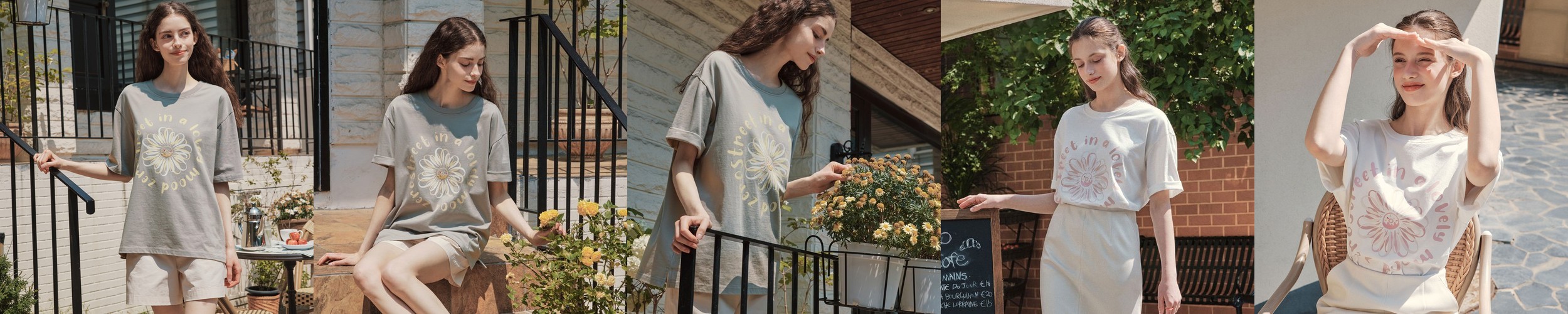 [제로스트릿][3컬러] 플라워 도넛 반팔 티셔츠 FLOWER DONUT SHORT SLEEVE T-SHIRT