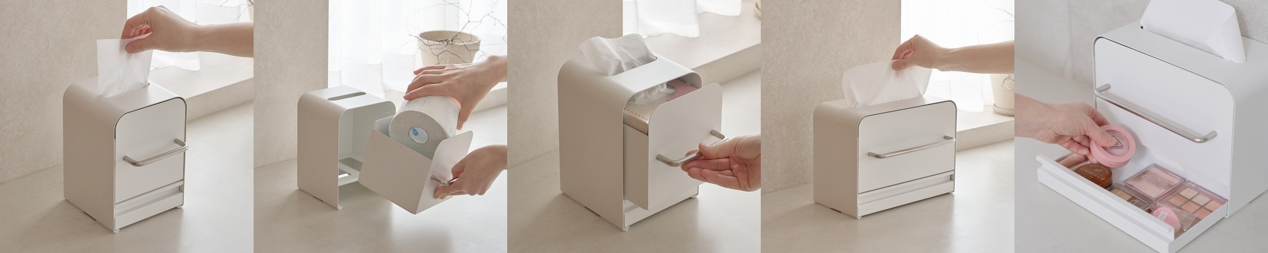 코드리빙 미니 사각 각티슈 곽티슈 두루마리 휴지 화장지 케이스 커버