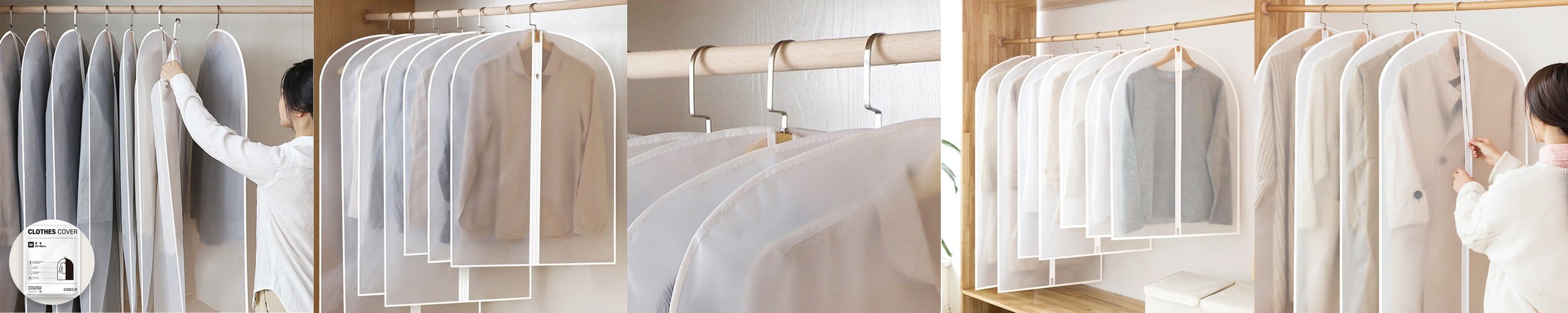 옷커버 반투명 의류 보관커버 옷걸이 덮개 중형