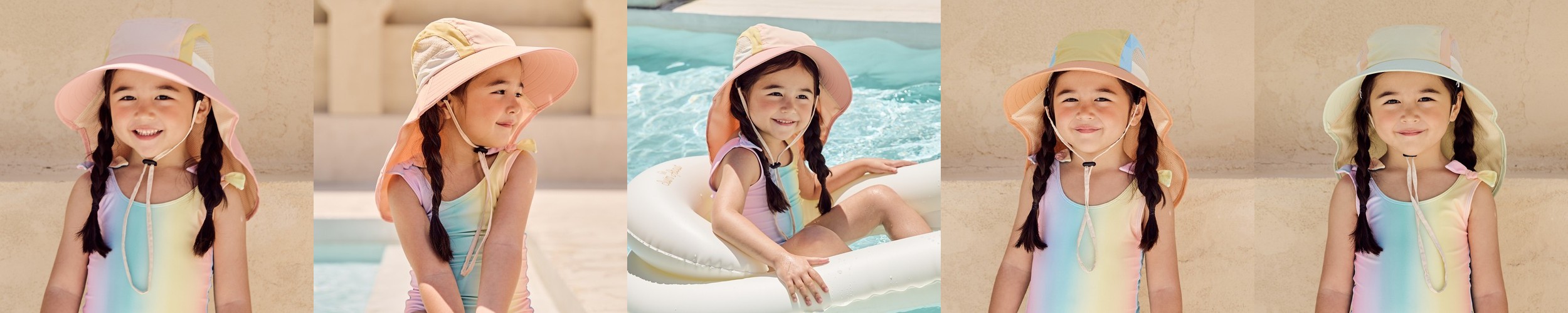 스플래쉬어바웃 유아플랩캡 스트로베리필드 자외선차단 수영모자