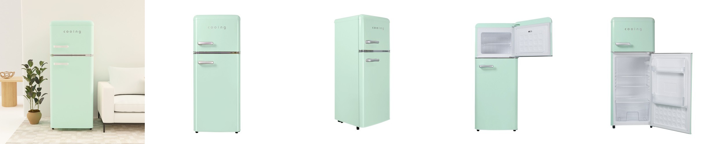쿠잉 레트로 소형냉장고 REF-D121 민트 미니 원룸 사무실 신혼 슬림