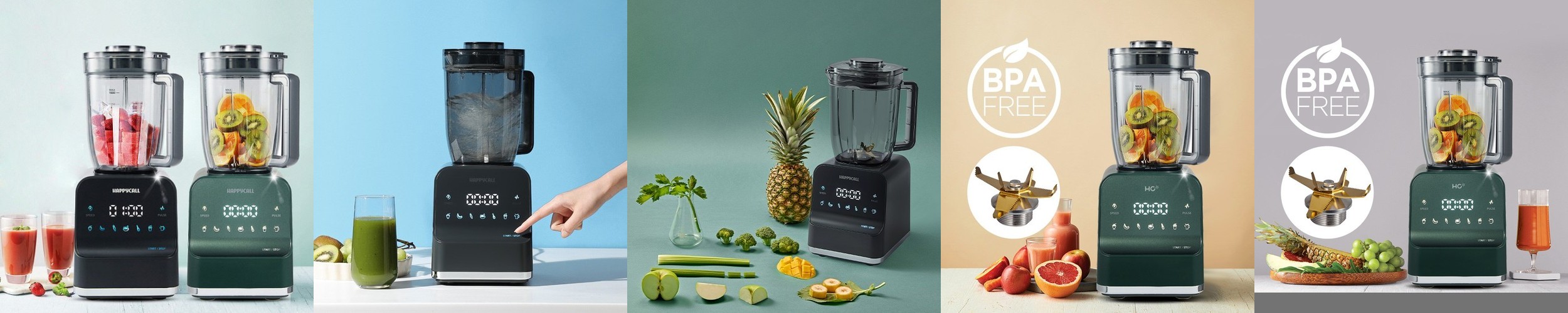 해피콜 믹서기 초고속 블렌더 미니 이유식 믹서기 브리즈탭 크러쉬 터치형