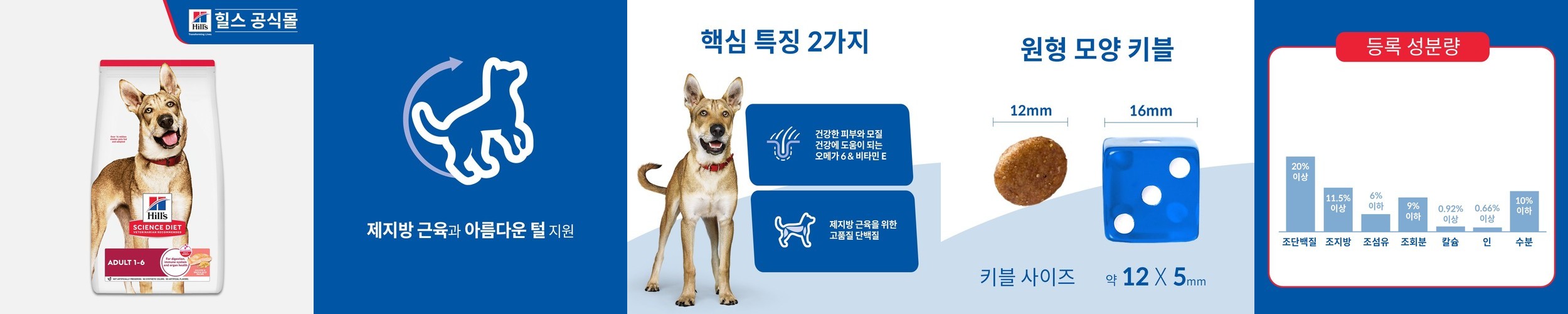 힐스 강아지사료 어덜트 퍼펙트 다이제스천 연어 1.6kg