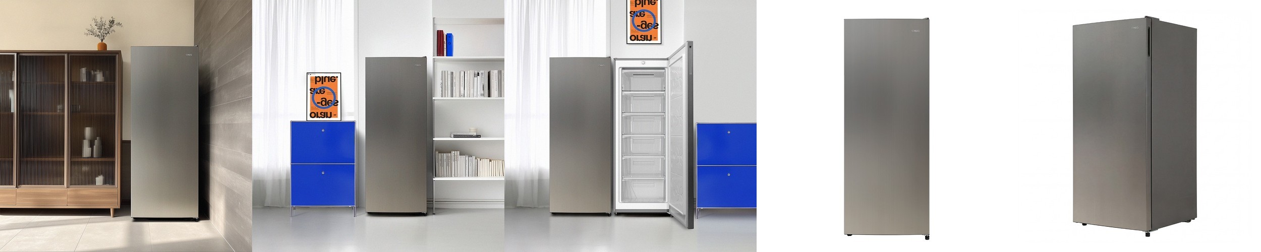 더함 소형 미니 냉동고 스탠드 서랍형 빵동고 CHIQ 냉동고 화이트 65L