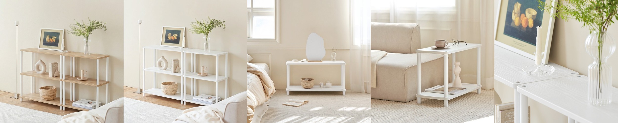 일상드로우 틈새 미니 책장 이동식 낮은 책장 슬림 수납 조립식 338x222x1102mm, 3단, 투명