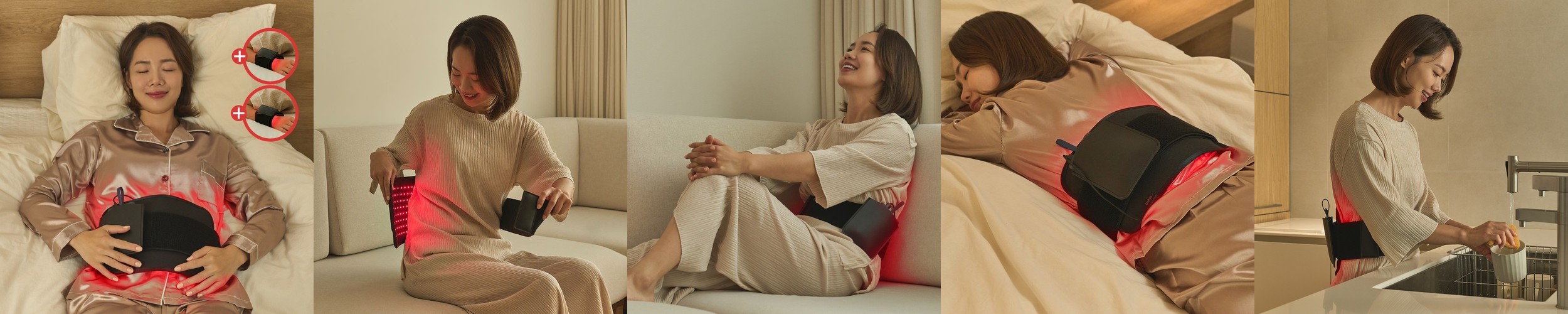 원아카이브 온열 복부 찜질기 생리통 배 허리 온열기 무선 휴대용