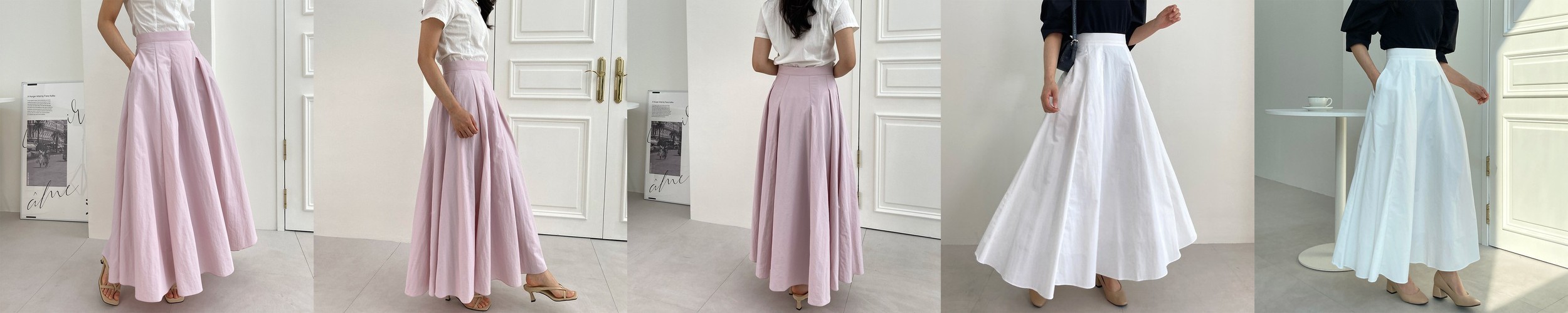 [자체제작] 미즈 맥시 밴딩 플레어 롱 스커트 SK132