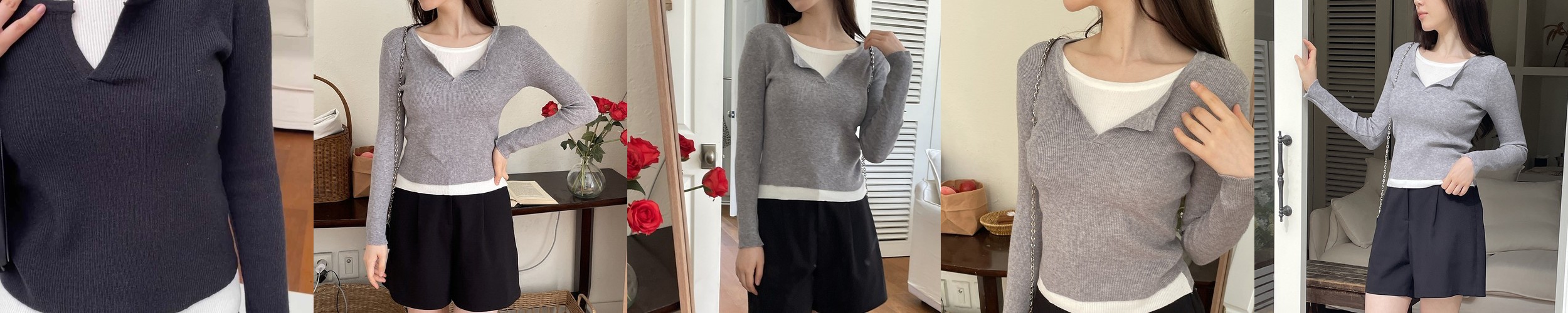 1+1 보들 스판 데일리 기본템 봄 여름 반팔 U넥 티셔츠