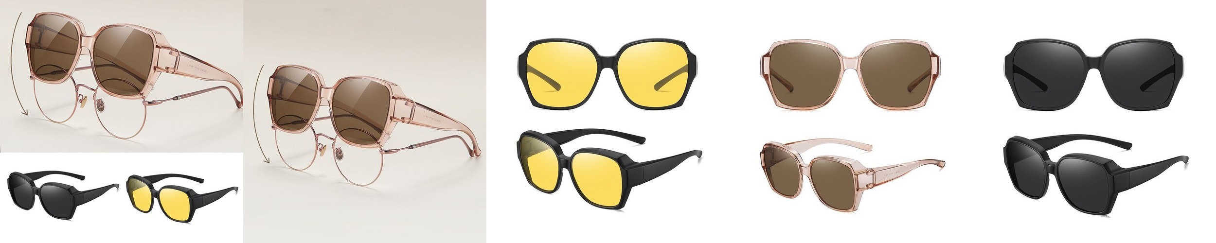 동그리 투명 뿔테 선글라스 그린 블랙 틴트선글라스 자외선차단