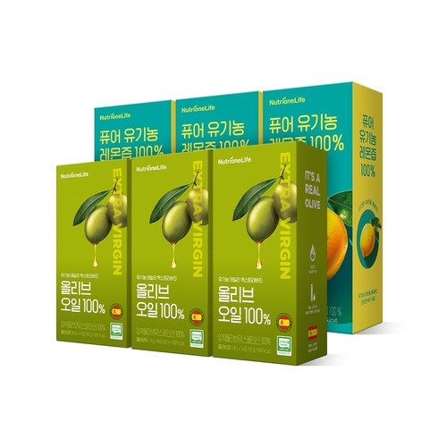 유기농 올레샷 올리브오일 레몬즙 6박스 (총84포) 올리브오일레몬샷 스틱 엑스트라버진