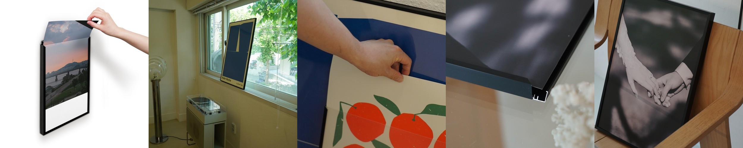 액자 프레임 알루미늄 서프푸 A4사이즈 210x297mm, 블랙