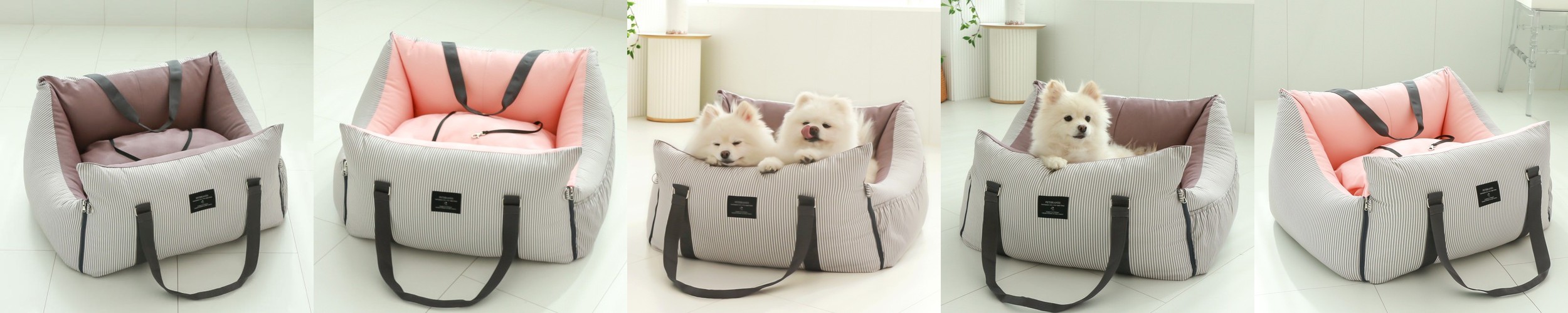 초코펫하우스 강아지 카시트 애견 차량용 소형 중형 대형 로얄 사각 카시트 베이지, 싱글