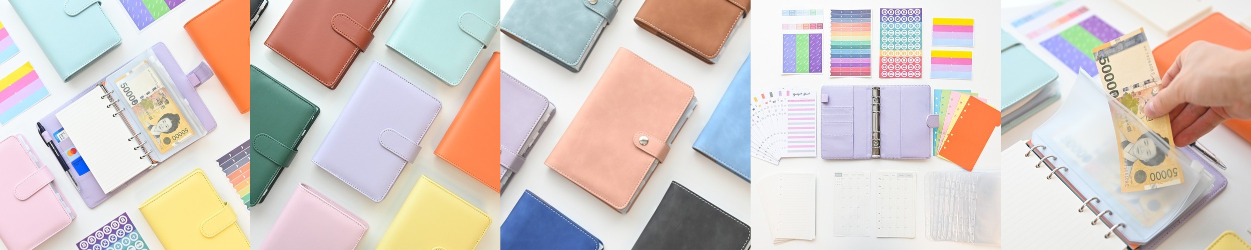 [속지 10종 무료] 다이어리 A6 6공 업무용 만년 포카 현금 저축 바인더 마카롱 퍼플