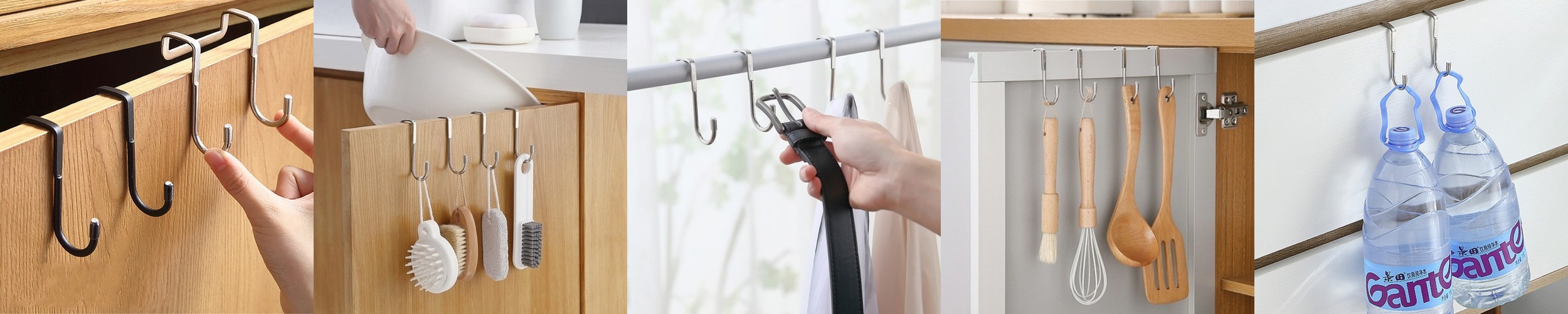 스텐304 다용도 도어후크 S 무타공 후크 고리 모자 가방걸이