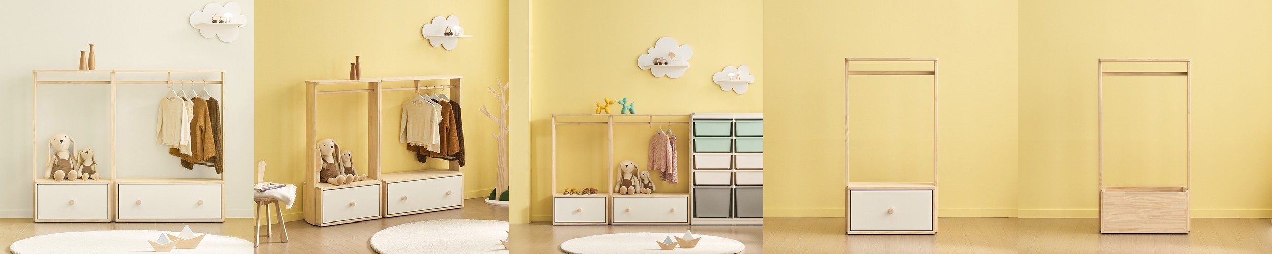 일리안 프리미엄 원목 모듈러 모니터 받침대 데스크 스탠드 선반